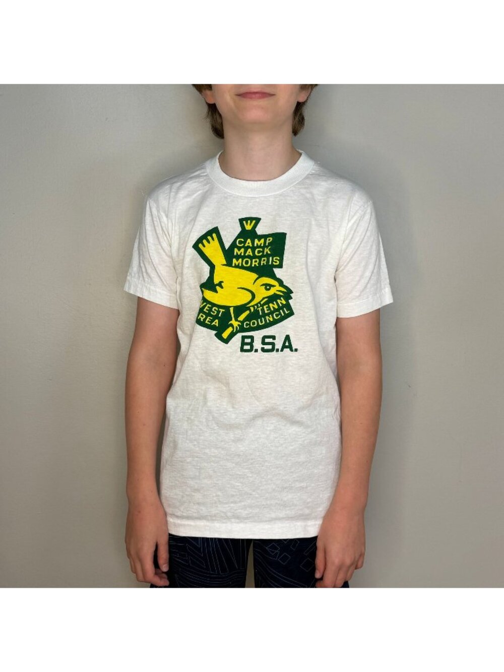 Vintage 1950s Camp Mack Morris BSA T-Shirt, Boy Scouts West Tenn Area Council
